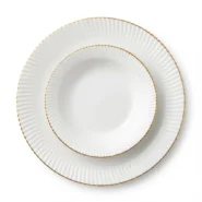 سرویس غذاخوری 26 پارچه سفید لب طلا قالب ویدا