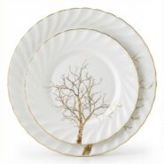 سرویس غذاخوری 26 پارچه طرح درخت طلایی لب طلا